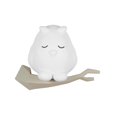 FLOW. Επιτοίχιο φωτιστικό νυχτός Κουκουβάγια Oscar (λευκό-γκρι)