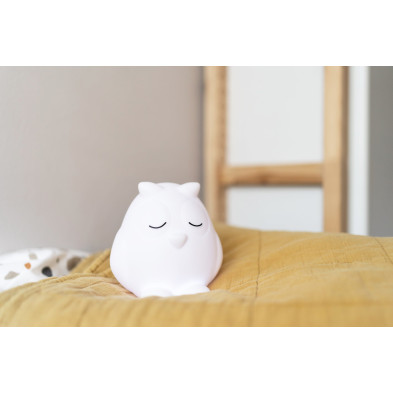 FLOW. Επιτοίχιο φωτιστικό νυχτός Κουκουβάγια Oscar (λευκό-γκρι)