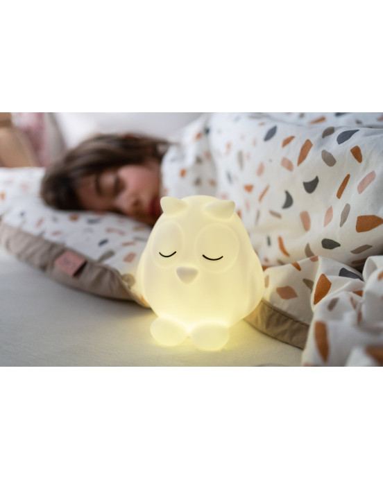 FLOW. Επιτοίχιο φωτιστικό νυχτός Κουκουβάγια Oscar (λευκό-γκρι)