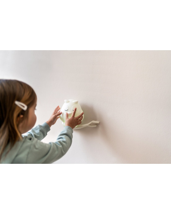 FLOW. Επιτοίχιο φωτιστικό νυχτός Κουκουβάγια Oscar (λευκό-γκρι)