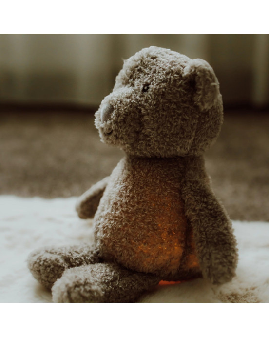 FLOW. Υφασμάτινο αρκουδάκι Lou με φωτάκι νυχτός (γκρι)