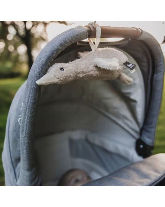 FLOW. Υφασμάτινη χήνα Liva με λευκούς ήχους για καρότσι (μπεζ απαλό)