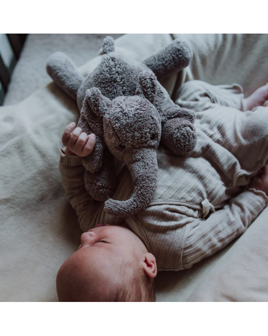FLOW. Υφασμάτινο ελεφαντάκι George με λευκούς ήχους & μουσική - επαναφορτιζόμενο (γκρι)