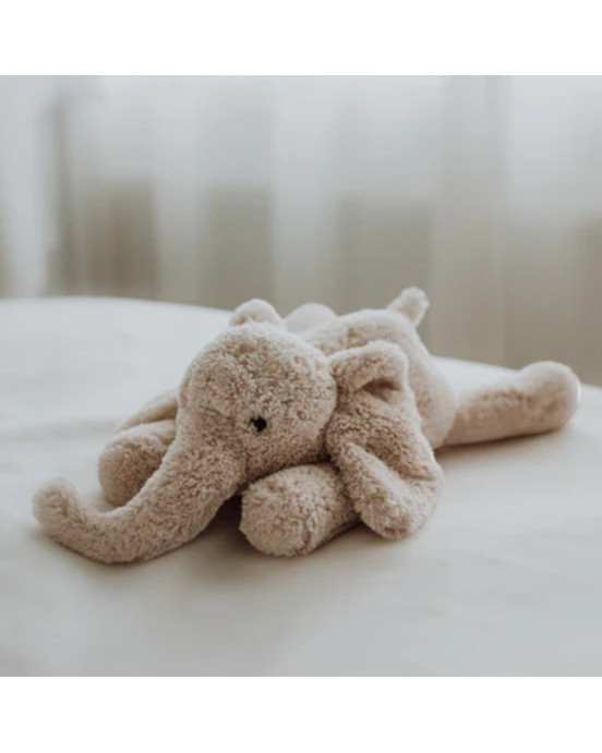 FLOW. Υφασμάτινο ελεφαντάκι George με λευκούς ήχους & μουσική - επαναφορτιζόμενο (φυσικό ροζ)