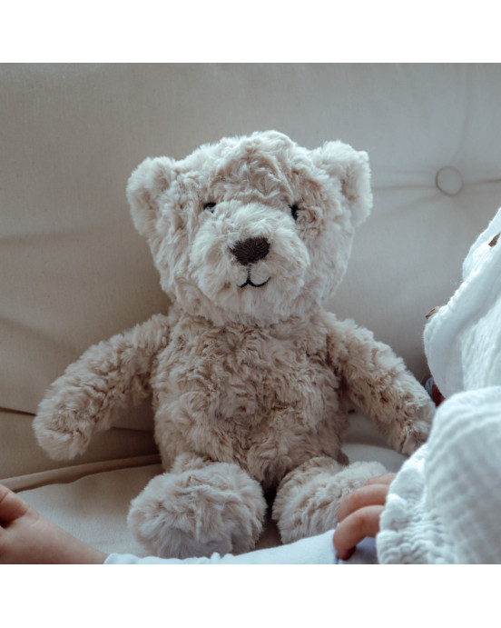 FLOW. Υφασμάτινο αρκουδάκι Lou με λευκούς ήχους & μουσική - επαναφορτιζόμενο (μπεζ)