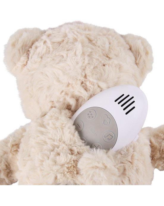 FLOW. Υφασμάτινο αρκουδάκι Lou με λευκούς ήχους & μουσική - επαναφορτιζόμενο (μπεζ)