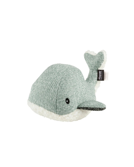 FLOW. Υφασμάτινη φάλαινα Moby με λευκούς ήχους & μουσική - επαναφορτιζόμενο (απαλό πράσινο)