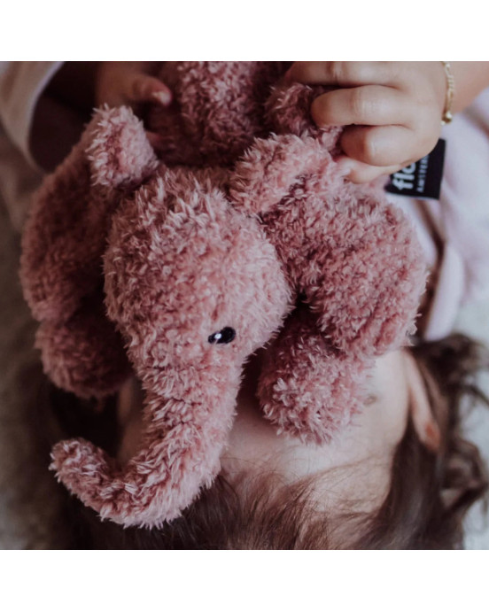 FLOW. Υφασμάτινο ελεφαντάκι George με φωτάκι νυχτός - επαναφορτιζόμενο (ροζ)