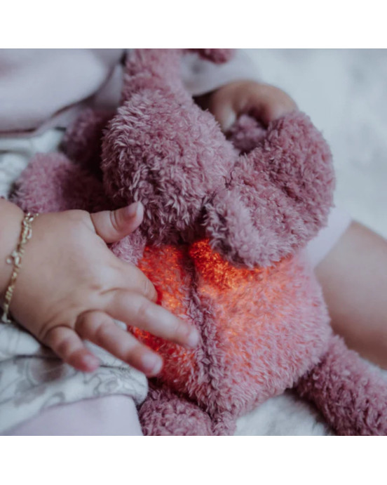 FLOW. Υφασμάτινο ελεφαντάκι George με φωτάκι νυχτός - επαναφορτιζόμενο (ροζ)