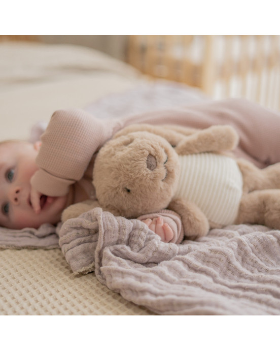 FLOW. Υφασμάτινο λαγουδάκι Milo με λευκούς ήχους & μουσική - επαναφορτιζόμενο (καφέ)