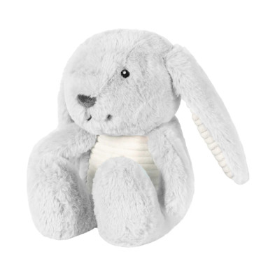 FLOW. Υφασμάτινο λαγουδάκι Milo με λευκούς ήχους & μουσική - επαναφορτιζόμενο (απαλό γκρι)