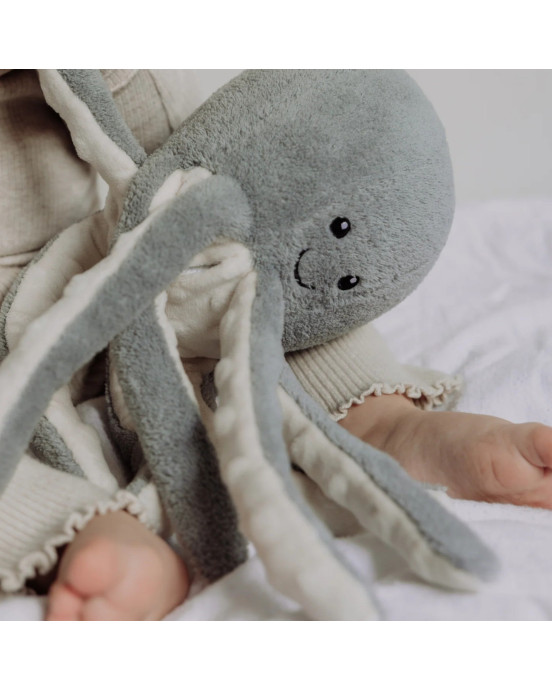 FLOW. Υφασμάτινο χταπόδι Olly με λευκούς ήχους & μουσική - επαναφορτιζόμενο (γκρι)