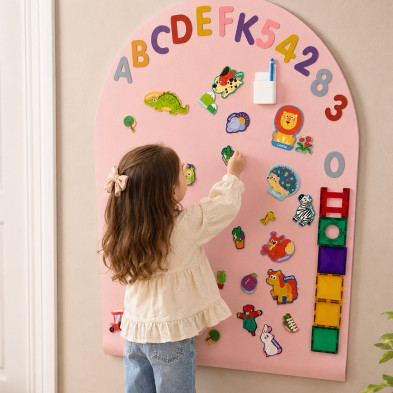 FAMILY NATION. MagneKids™ Μαγνητικός Πίνακας Τοίχου - Αψίδα - Ροζ