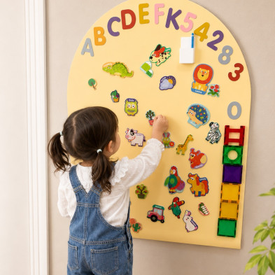 FAMILY NATION. MagneKids™ Μαγνητικός Πίνακας Τοίχου - Αψίδα - Μπεζ