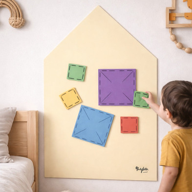 FAMILY NATION. MagneKids™ Μαγνητικός Πίνακας Τοίχου - Σπιτάκι - Μπεζ
