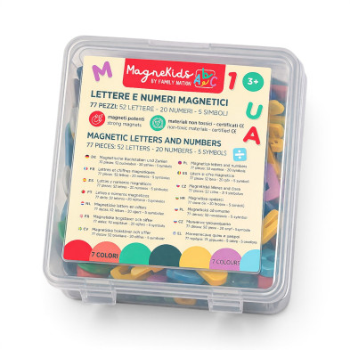 FAMILY NATION. MagneKids™ Σετ 77 Μαγνητικά Γράμματα και Αριθμοί - Παστέλ