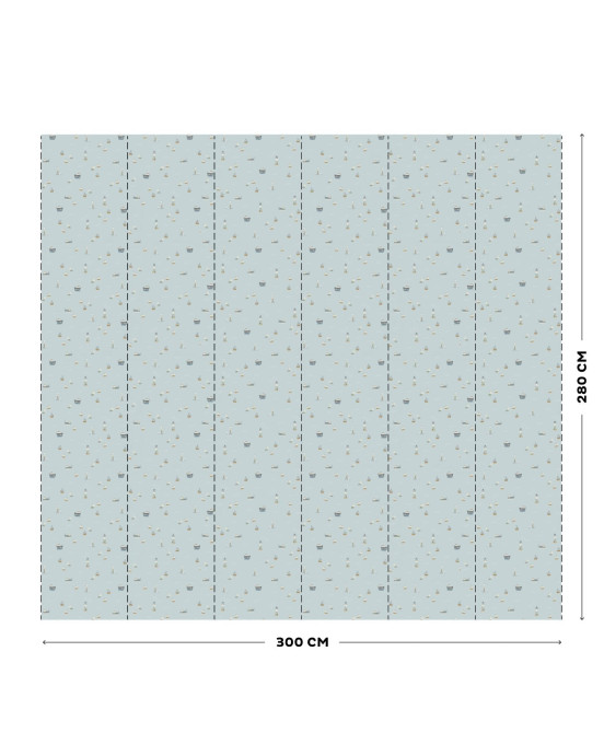 LITTLE DUTCH. Ψηφιακή φωτο-ταπετσαρία τοίχου Sailors Bay Blue 300X280