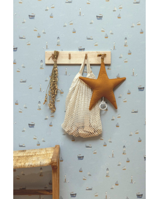 LITTLE DUTCH. Ψηφιακή φωτο-ταπετσαρία τοίχου Sailors Bay Blue 300X280