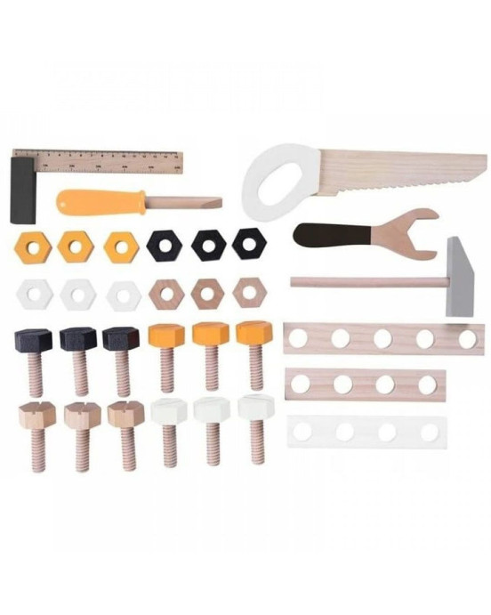 GERARDO'S. Ξύλινος πάγκος εργασίας με 32 εργαλεία & αξεσουάρ