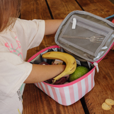 HELLO HOSSY. Τσάντα μεταφοράς φαγητού Pink Stripes