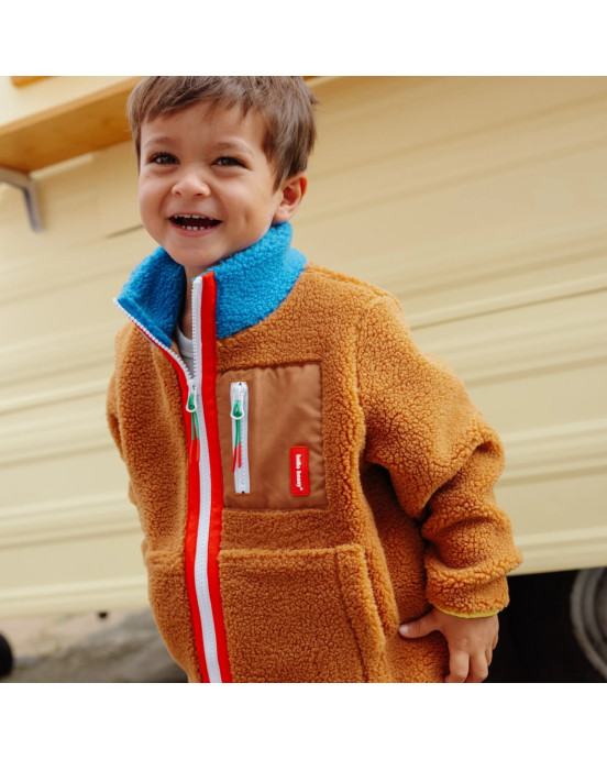 HELLO HOSSY. Παιδικό μπουφάν fleece Blue Camel
