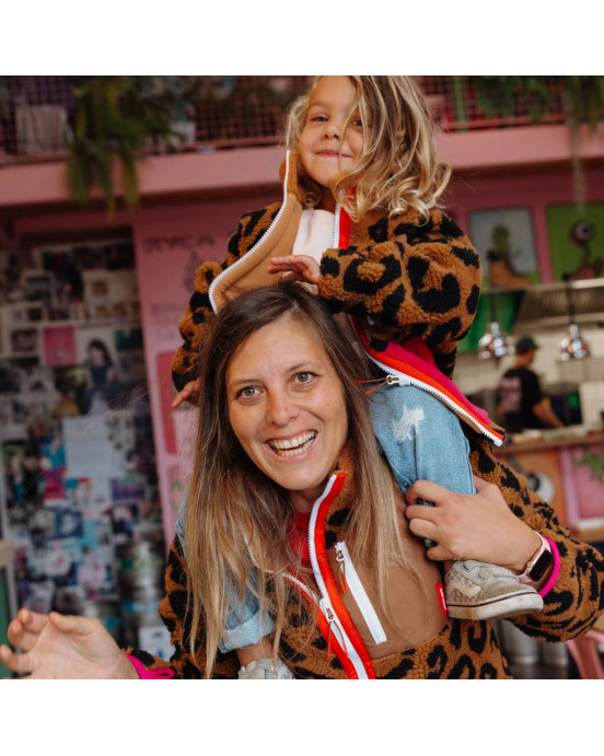 HELLO HOSSY. Μπουφάν fleece Leopard - Μαμά S