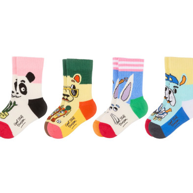 HELLO HOSSY. Σετ 4 ζευγάρια κάλτσες Mascots - 1-2 ετών