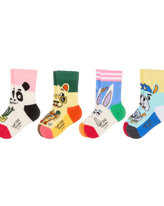 HELLO HOSSY. Σετ 4 ζευγάρια κάλτσες Mascots - 7-9 ετών