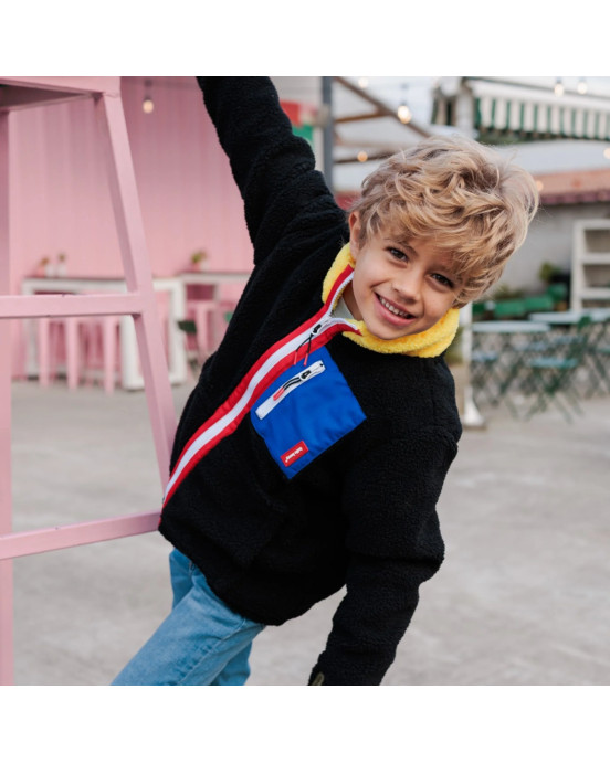 HELLO HOSSY. Παιδικό μπουφάν fleece Midnight Lemon