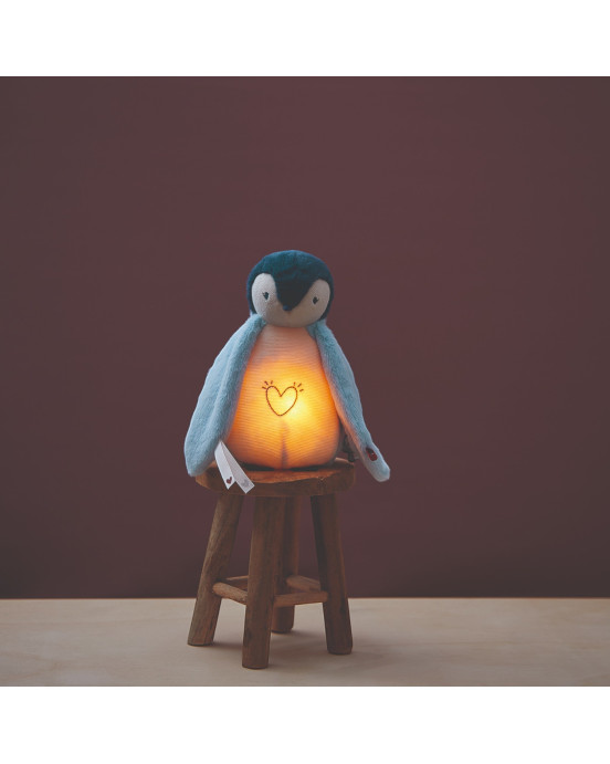 COMPLICES. Λούτρινο Πιγκουινάκι με φωτάκι νυκτός Μπλε