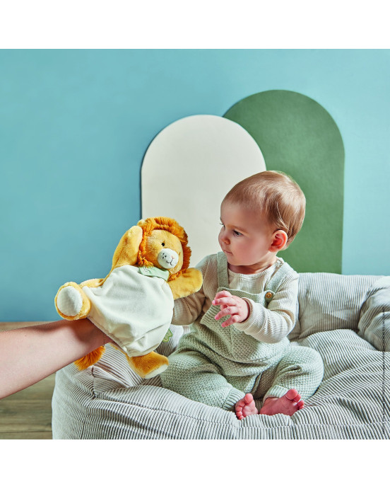 LES AMIS. Υφασμάτινη μαριονέτα Λιονταράκι Nougat - 24 εκ.