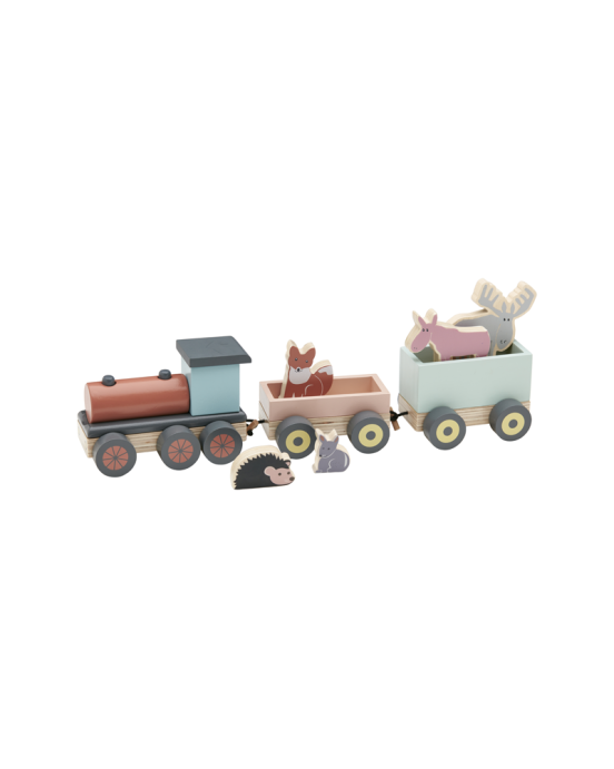 KIDS CONCEPT.  Ξύλινο συρόμενο τρενάκι Edvin (πολύχρωμο)
