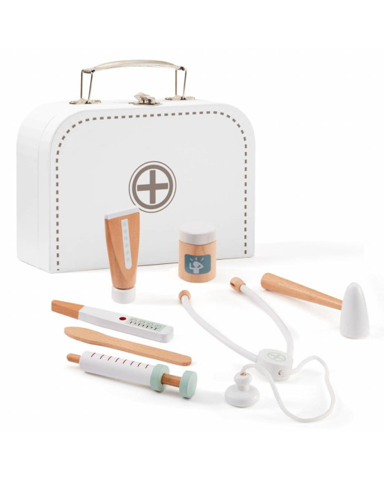KIDS CONCEPT. Βαλιτσάκι γιατρού με ξύλινα όργανα (λευκό)