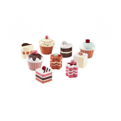 KIDS CONCEPT. Σετ 9 ξύλινα κεκάκια