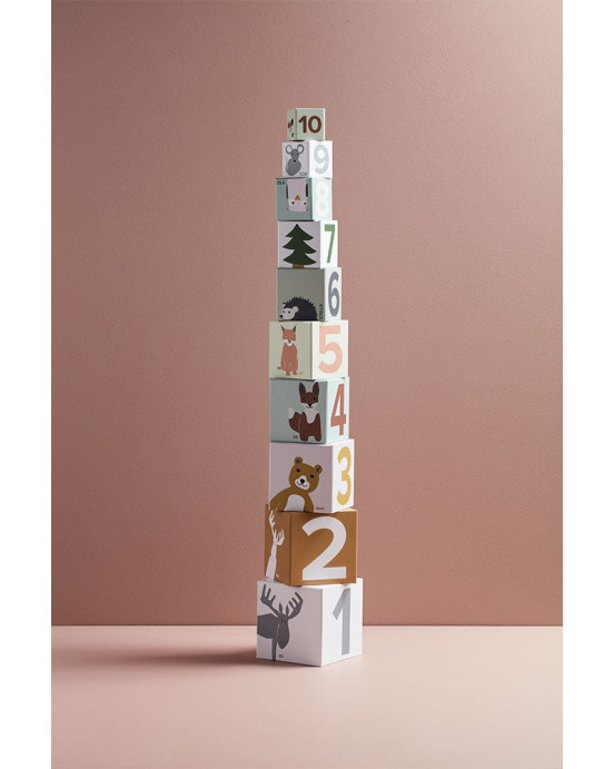 KIDS CONCEPT. Πυραμίδα ταξινόμησης 10 κύβων με αρίθμηση