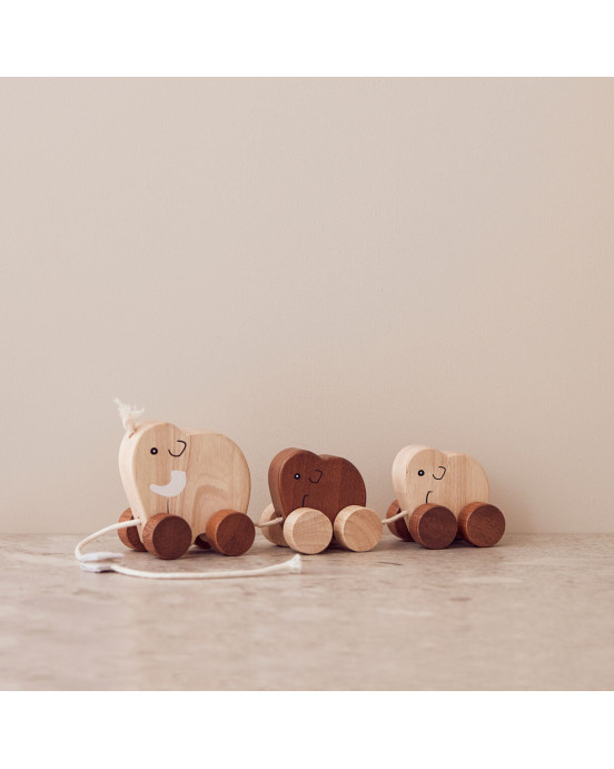 KIDS CONCEPT. Ξύλινη συρόμενη οικογένεια Μαμούθ NEO