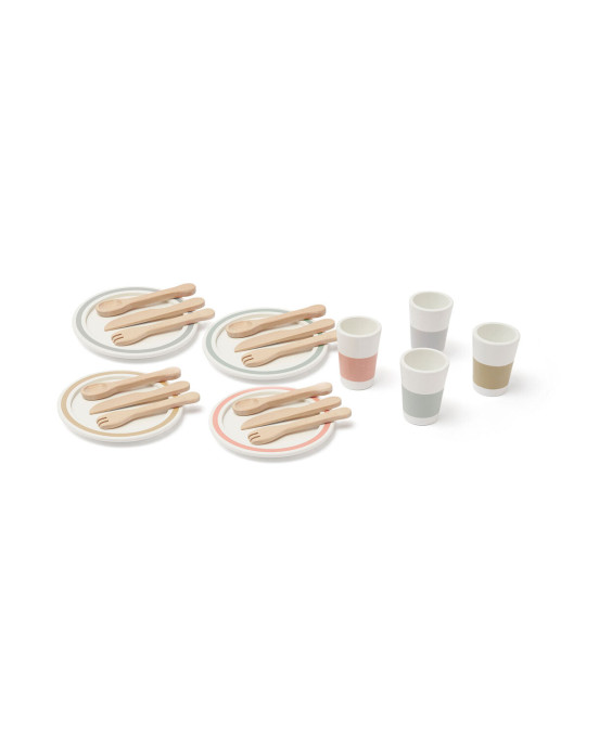 KIDS CONCEPT. Ξύλινο σετ παιχνιδιού-φαγητού με 4 σερβίτσια Bistrot