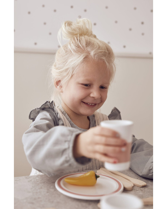 KIDS CONCEPT. Ξύλινο σετ παιχνιδιού-φαγητού με 4 σερβίτσια Bistrot