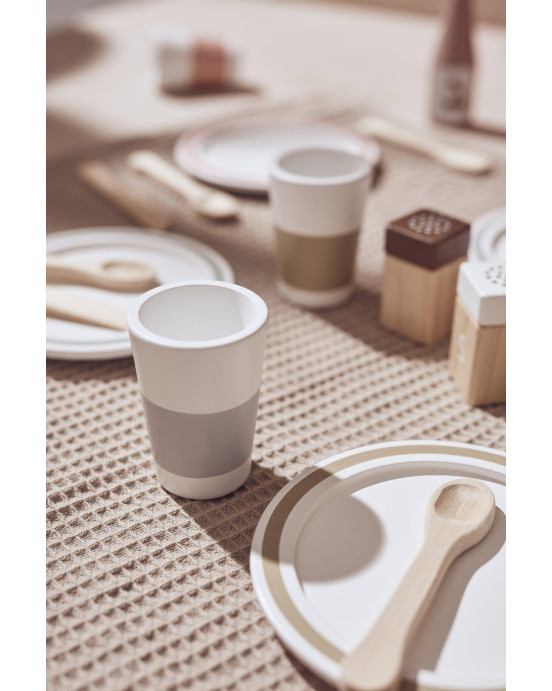 KIDS CONCEPT. Ξύλινο σετ παιχνιδιού-φαγητού με 4 σερβίτσια Bistrot