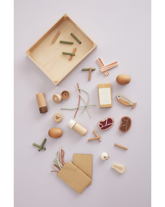 KIDS CONCEPT. Ξύλινο καλαθάκι με τρόφιμα KID'S HUB