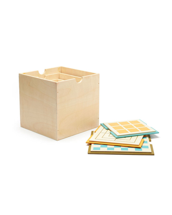 KIDS CONCEPT. Σετ 3 επιτραπέζια παιχνίδια σε ξύλινα κουτιά αποθήκευσης