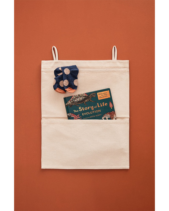 KIDS CONCEPT. Υφασμάτινη κρεμαστή θήκη παιχνιδιών Off White