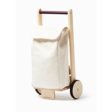 KIDS CONCEPT. Ξύλινo συρόμενο καρότσι για ψώνια KID'S HUB