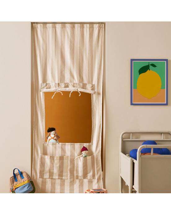 KIDS CONCEPT. Υφασμάτινο κουκλοθέατρο (μπεζ ριγέ)