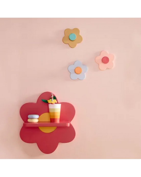 KIDS CONCEPT. Ξύλινο ράφι τοίχου λουλούδι KID'S BASE (ροζ)