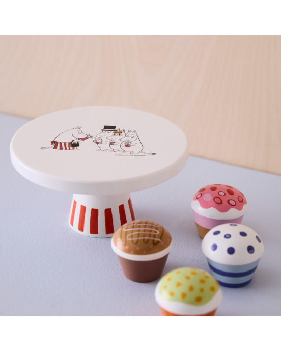 KIDS CONCEPT. Ξύλινος δίσκος με 4 κεκάκια MOOMIN