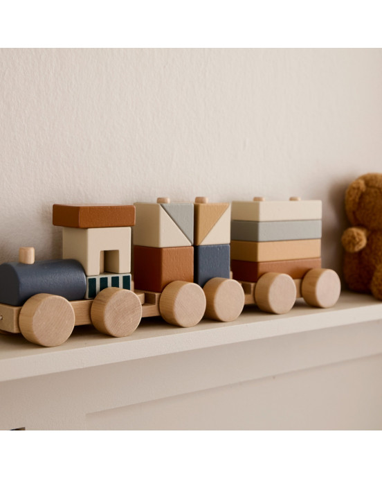 KIDS CONCEPT. Ξύλινο τρενάκι με τουβλάκια ταξινόμησης