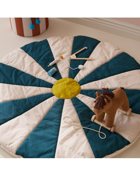 KIDS CONCEPT. Χαλάκι παιχνιδιού για σκηνή Circus (πετρόλ-λευκό)