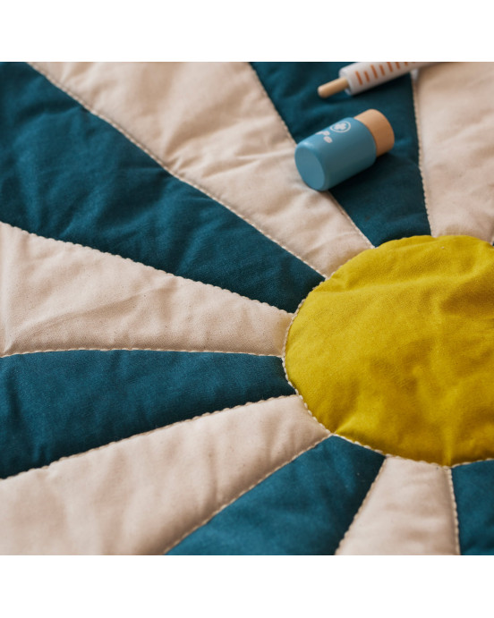 KIDS CONCEPT. Χαλάκι παιχνιδιού για σκηνή Circus (πετρόλ-λευκό)