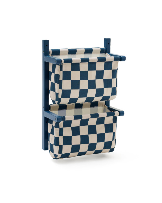 KIDS CONCEPT. Επιτοίχιο υφασμάτινο ράφι αποθήκευσης (πετρόλ-λευκό)